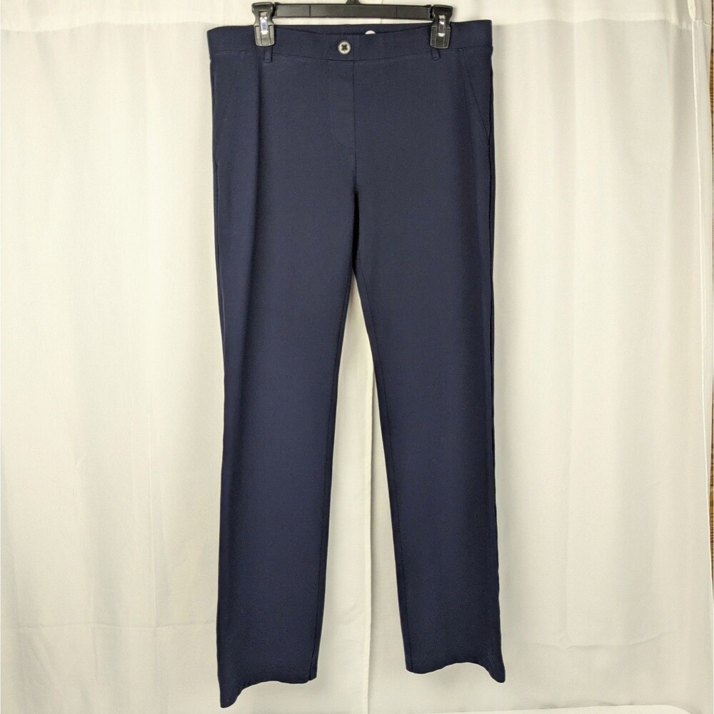 Betabrand Classic Dress Pant Yoga Pant Women's XL Navy Blue Boot Cut